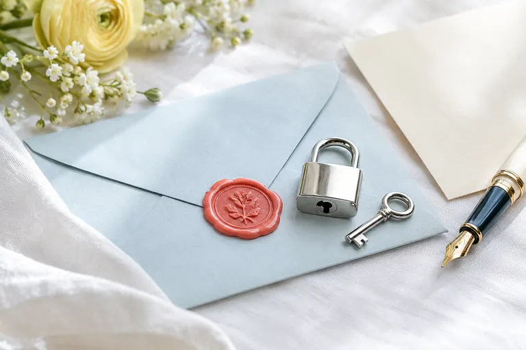 Enveloppe scellée et petit cadenas, symbole de l’authentification SPF, DKIM et DMARC